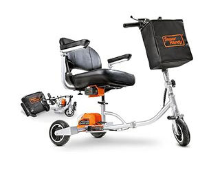 SuperHandy Patinet plegable de 3 rodes (disseny millorat), operat elèctricament, apte per a avions, llarg abast amb 2 bateries desmuntables d'ions de liti de 48 V i carregador.